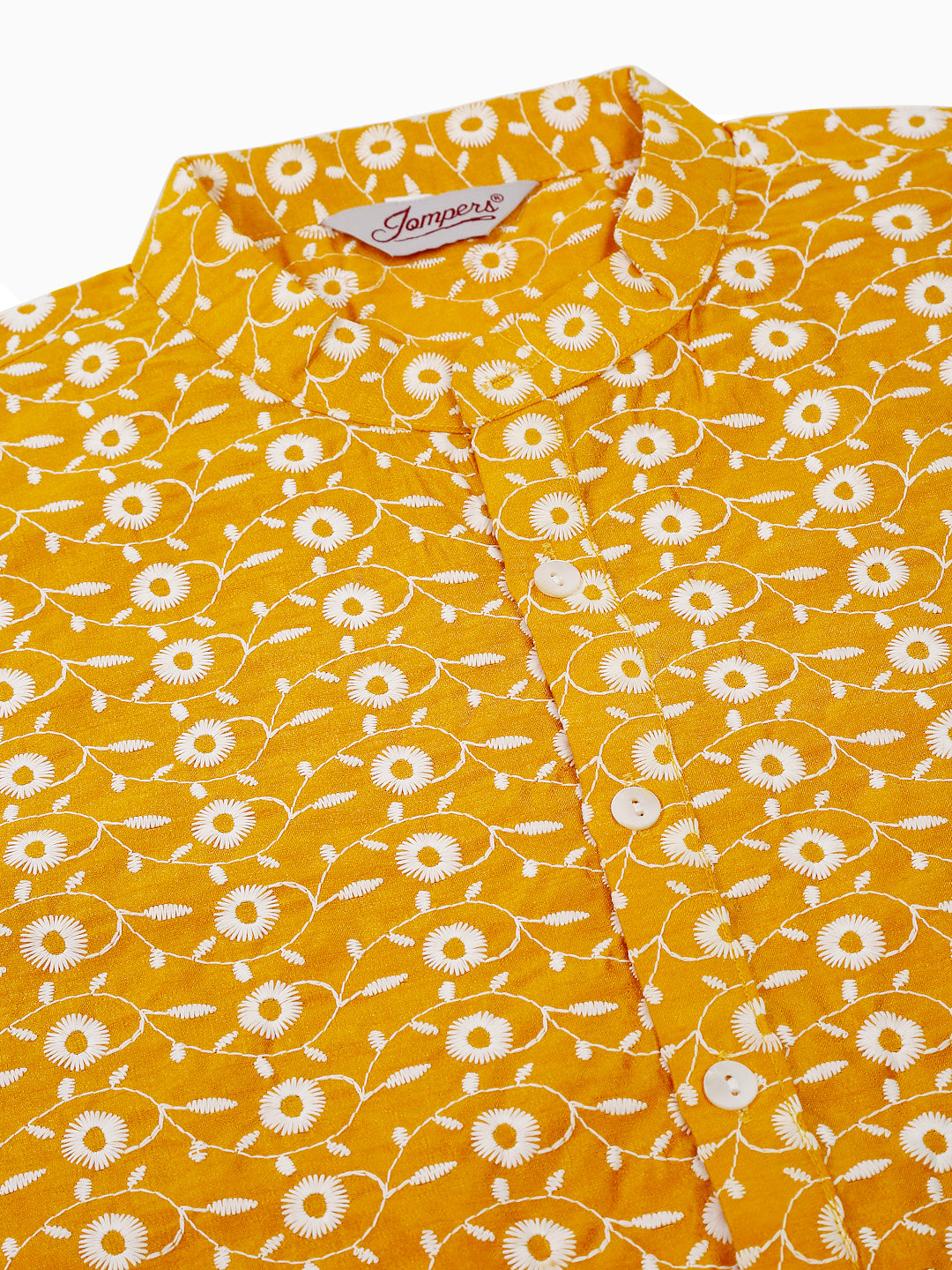 Jompers Men's Mustard Embroidered Kurta with Pyjamas - Distacart