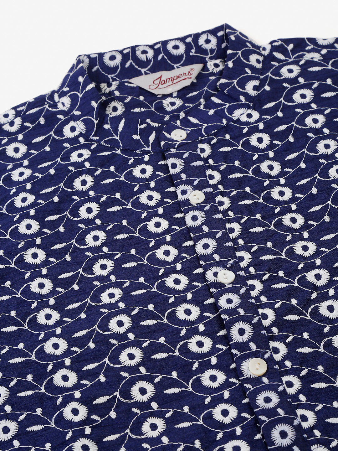 Jompers Men's Emroidered Kurta Payjama Sets - Navy Blue - Distacart