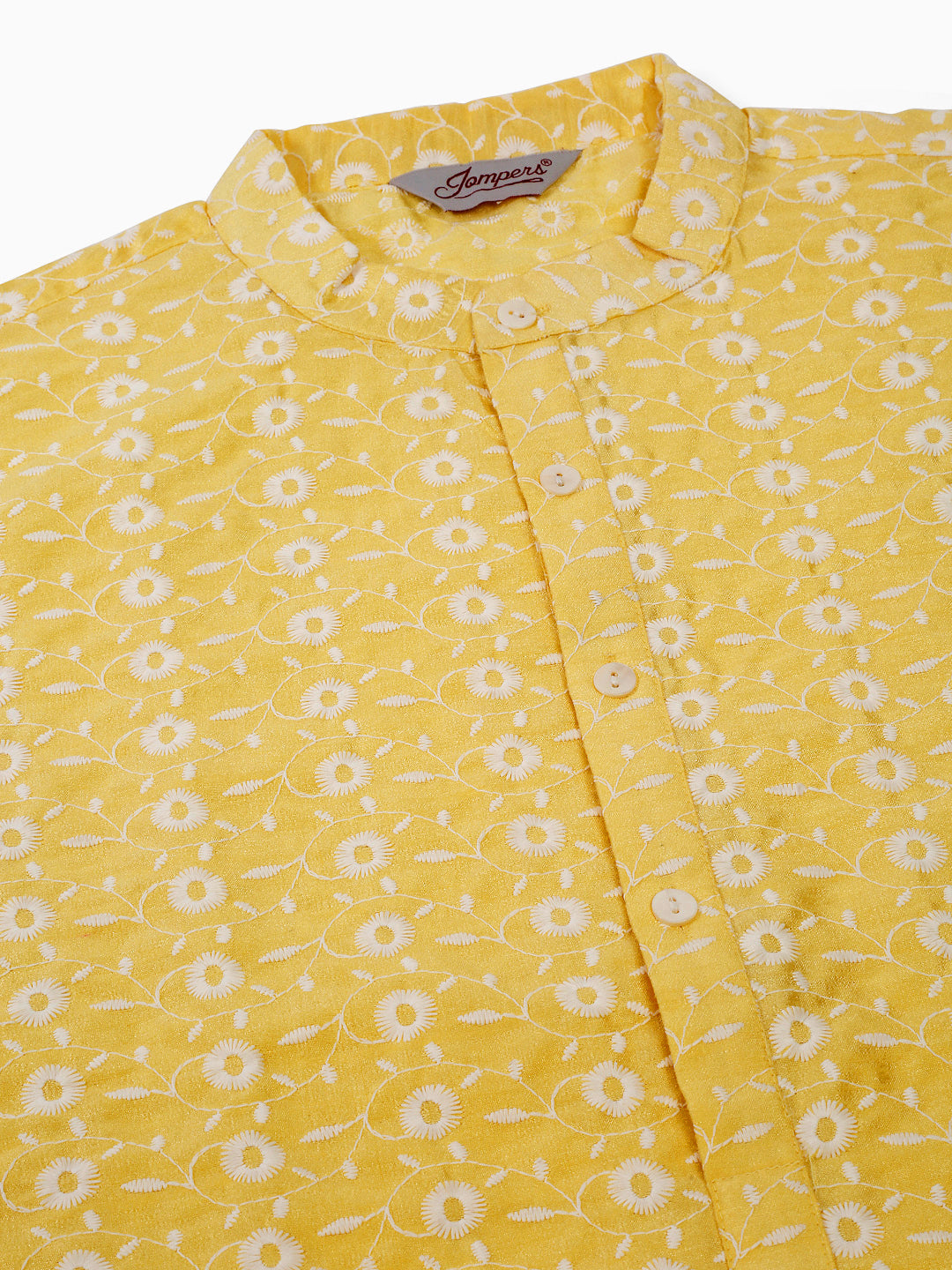 Jompers Men's Emroidered Kurta Payjama Sets - Yellow - Distacart