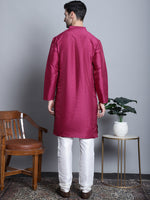 Thumbnail for Jompers Men's Purple Dupion Silk Kurta with Churidar - Purple - Distacart