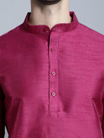 Thumbnail for Jompers Men's Purple Dupion Silk Kurta with Churidar - Purple - Distacart