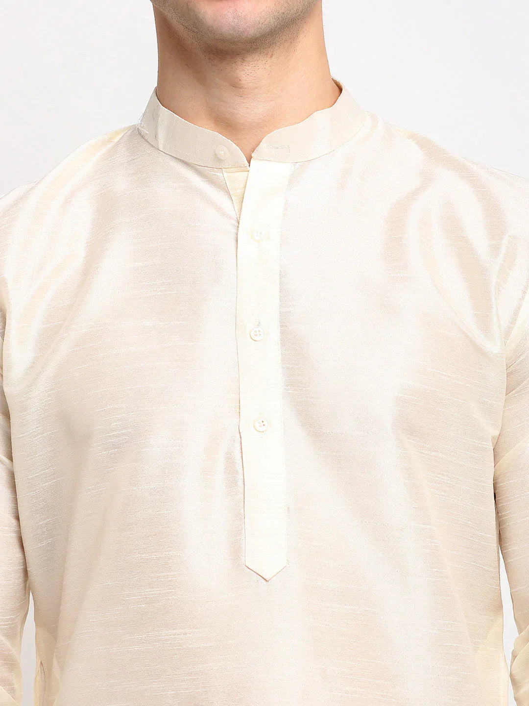 Jompers Men's White Solid Dupion Silk Kurta Payjama Set - Distacart