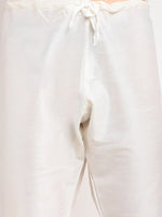 Thumbnail for Jompers Men's White Solid Dupion Silk Kurta Payjama Set - Distacart