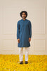 Jompers Men's Embroiderd Kurta Pajama - Teal - Distacart