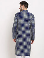 Thumbnail for Jompers Men's Navy Blue Chikankari Kurta Only - Distacart