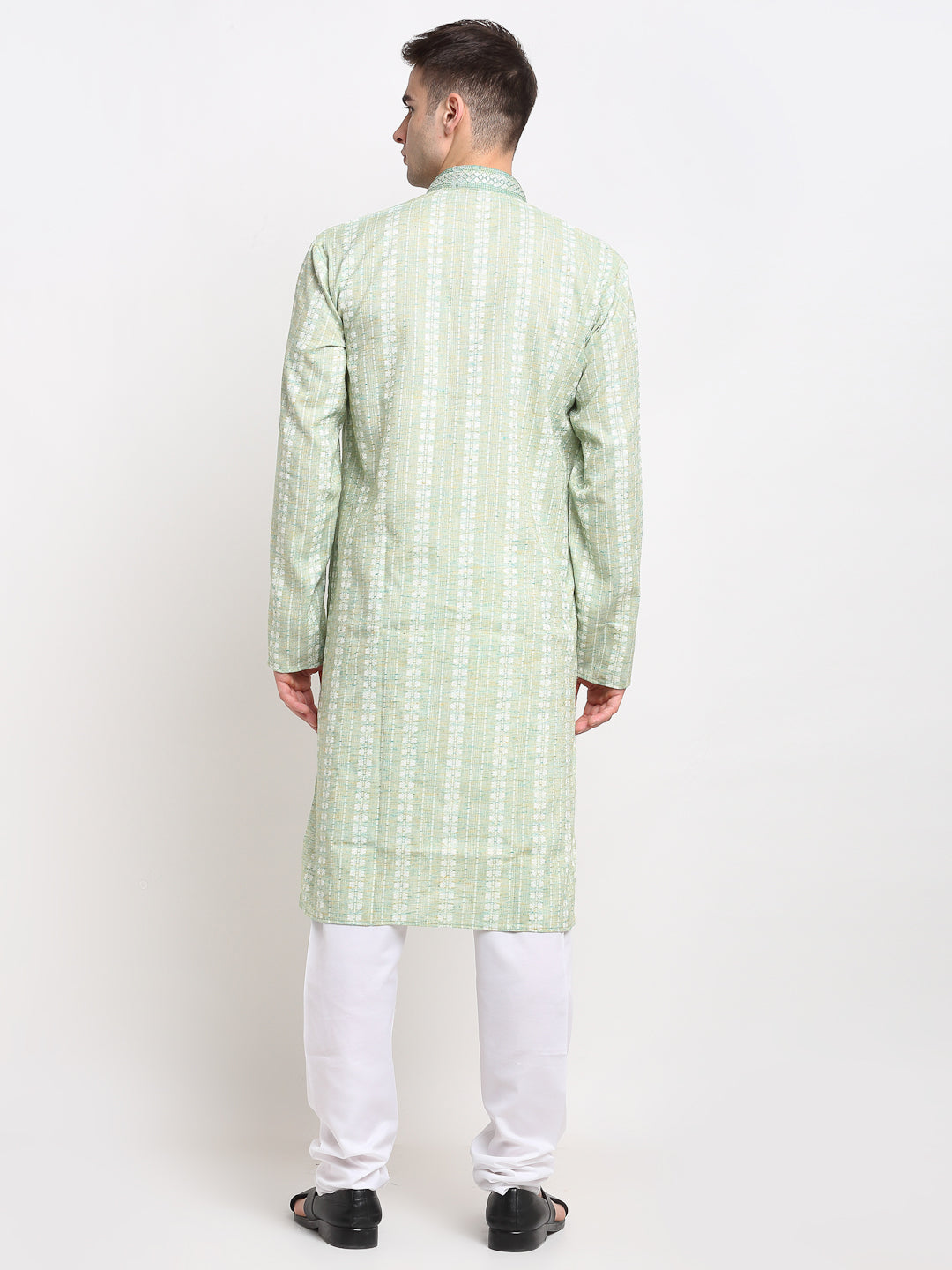 Jompers Men's Woven Kurta Pajama - Green - Distacart