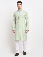 Thumbnail for Jompers Men's Woven Kurta Pajama - Green - Distacart