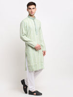 Thumbnail for Jompers Men's Woven Kurta Pajama - Green - Distacart