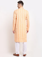Thumbnail for Jompers Men's Woven Kurta Pajama - Orange - Distacart