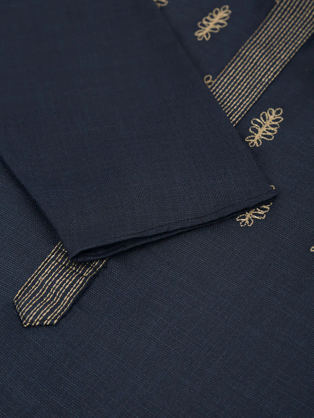 Jompers Men's Cotton Embroidered Kurta Pajama Sets - Navy Blue - Distacart