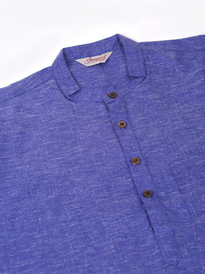 Jompers Men's Cotton Solid Kurta Pajama Sets - Blue - Distacart