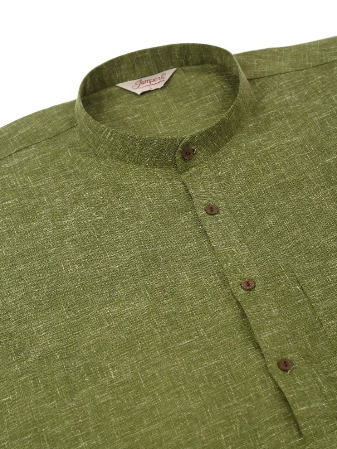 Jompers Men's Cotton Solid Kurta Pajama Set - Olive - Distacart