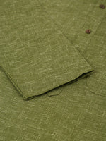 Thumbnail for Jompers Men's Cotton Solid Kurta Pajama Set - Olive - Distacart