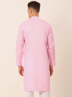 Thumbnail for Jompers Men's Cotton Solid Kurta - Pink - Distacart