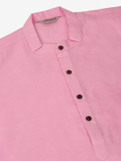 Jompers Men's Cotton Solid Kurta Pajama Sets - Pink - Distacart