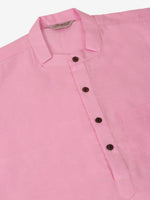 Thumbnail for Jompers Men's Cotton Solid Kurta - Pink - Distacart