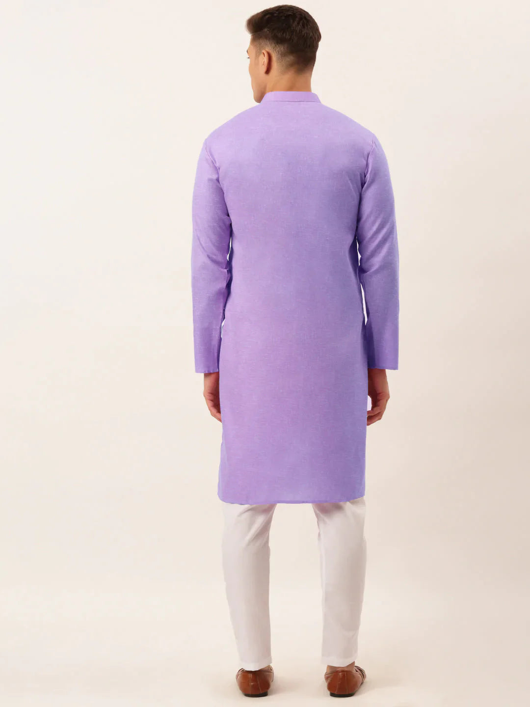 Jompers Men's Cotton Solid Kurta Pajama Set - Purple - Distacart