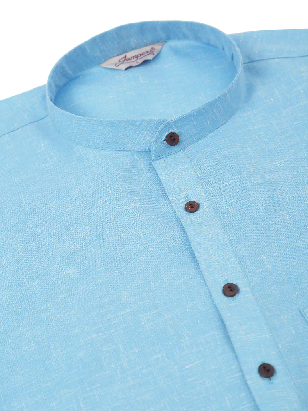 Jompers Men's Cotton Solid Kurta Pajama Set - Sky Blue - Distacart