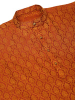 Thumbnail for Jompers Men's Woven Design Jacquard Kurta Pyjama - Maroon - Distacart