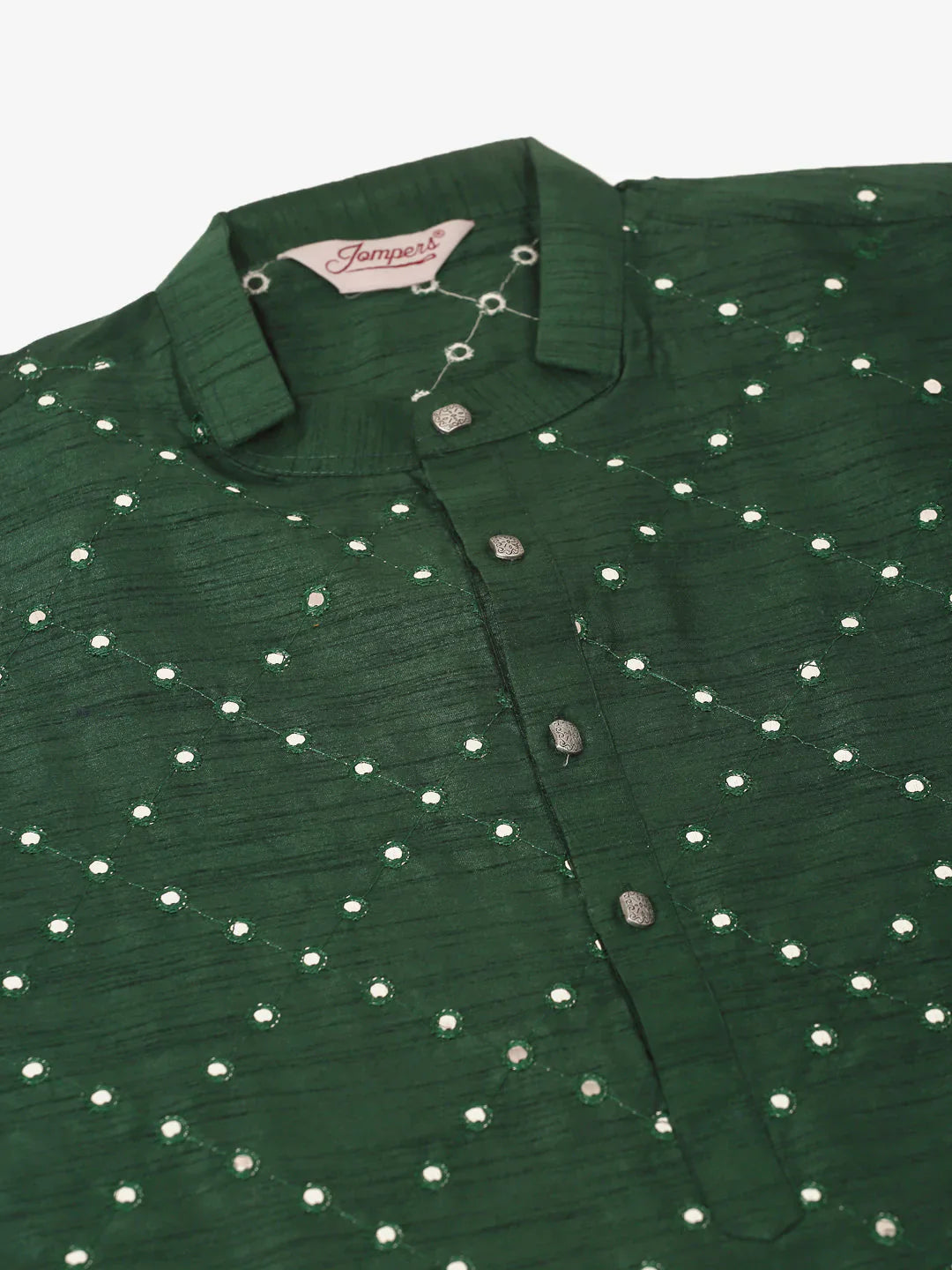Jompers Men's Green Mirror Work Kurta Pyjama - Distacart