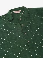 Thumbnail for Jompers Men's Green Mirror Work Kurta Pyjama - Distacart
