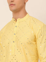Thumbnail for Jompers Men's Lemon Mirror Work Kurta Pyjama - Distacart