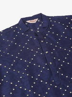 Thumbnail for Jompers Men's Navy Blue Mirror Work Kurta Pyjama - Distacart