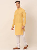 Thumbnail for Jompers Men's Pure Cottom Embroidered Kurta Pyjama Set - Beige - Distacart