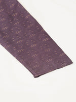 Thumbnail for Jompers Men's Silk Blend Collar Embroidered Kurta Pyjama Set - Purple - Distacart