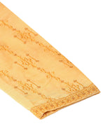 Thumbnail for Jompers Men's Silk Blend Collar Embroidered Kurta Pyjama Set - Golden - Distacart