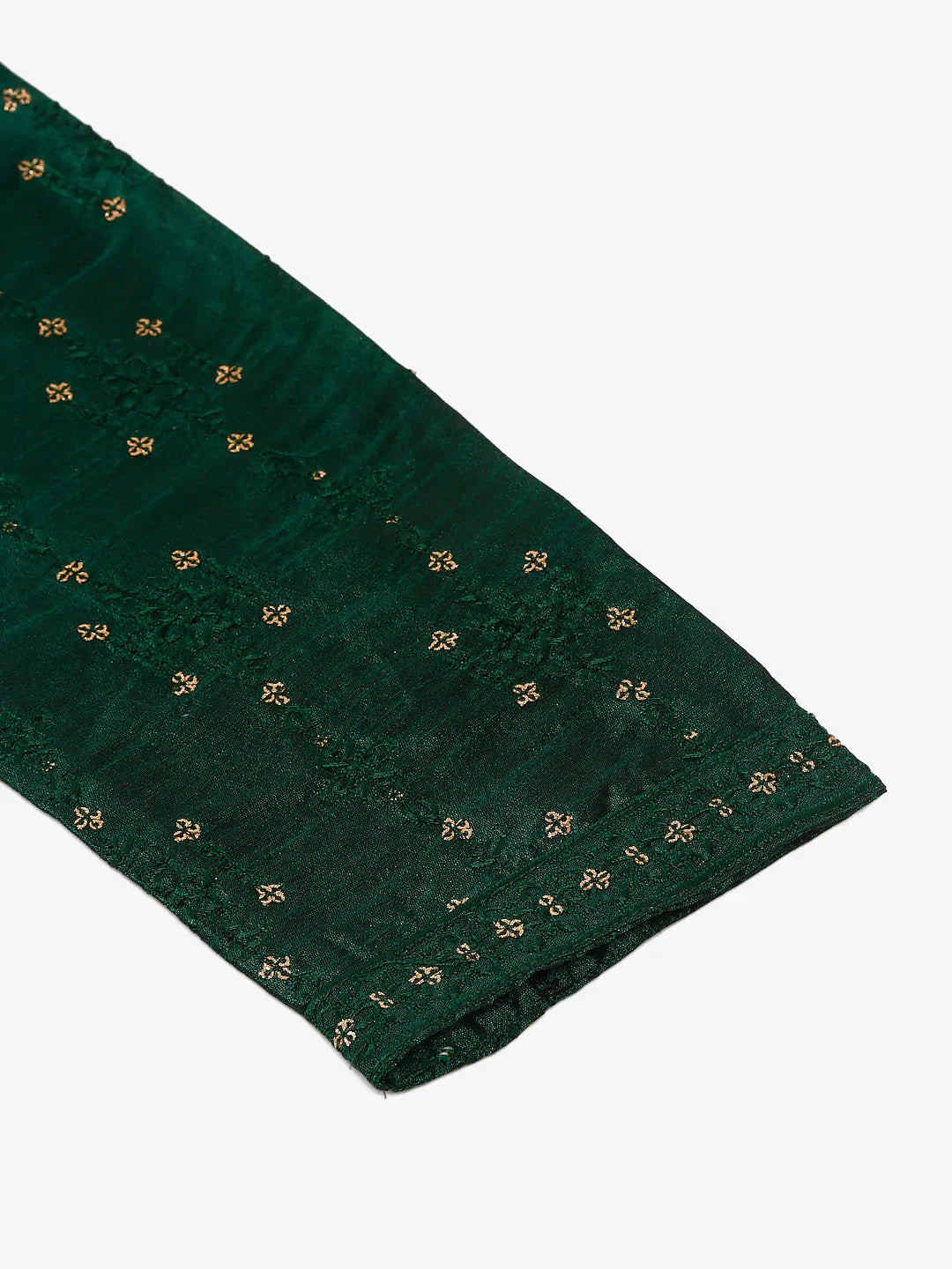Jompers Men's Silk Blend Collar Embroidered Kurta Pyjama Set - Green - Distacart