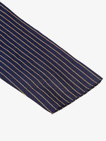 Thumbnail for Jompers Men's Navy Blue Striped Pleated Chikankari Kurta pyjama Set - Distacart
