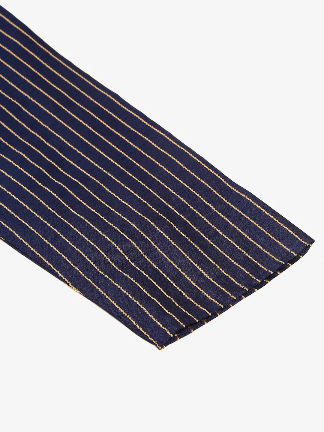 Jompers Men's Navy Blue Striped Pleated Chikankari Kurta Only - Distacart