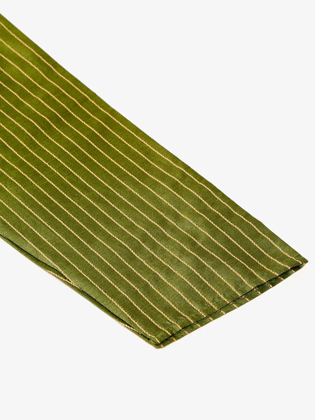 Jompers Men's Olive Green Striped Pleated Chikankari Kurta pyjama Set - Distacart