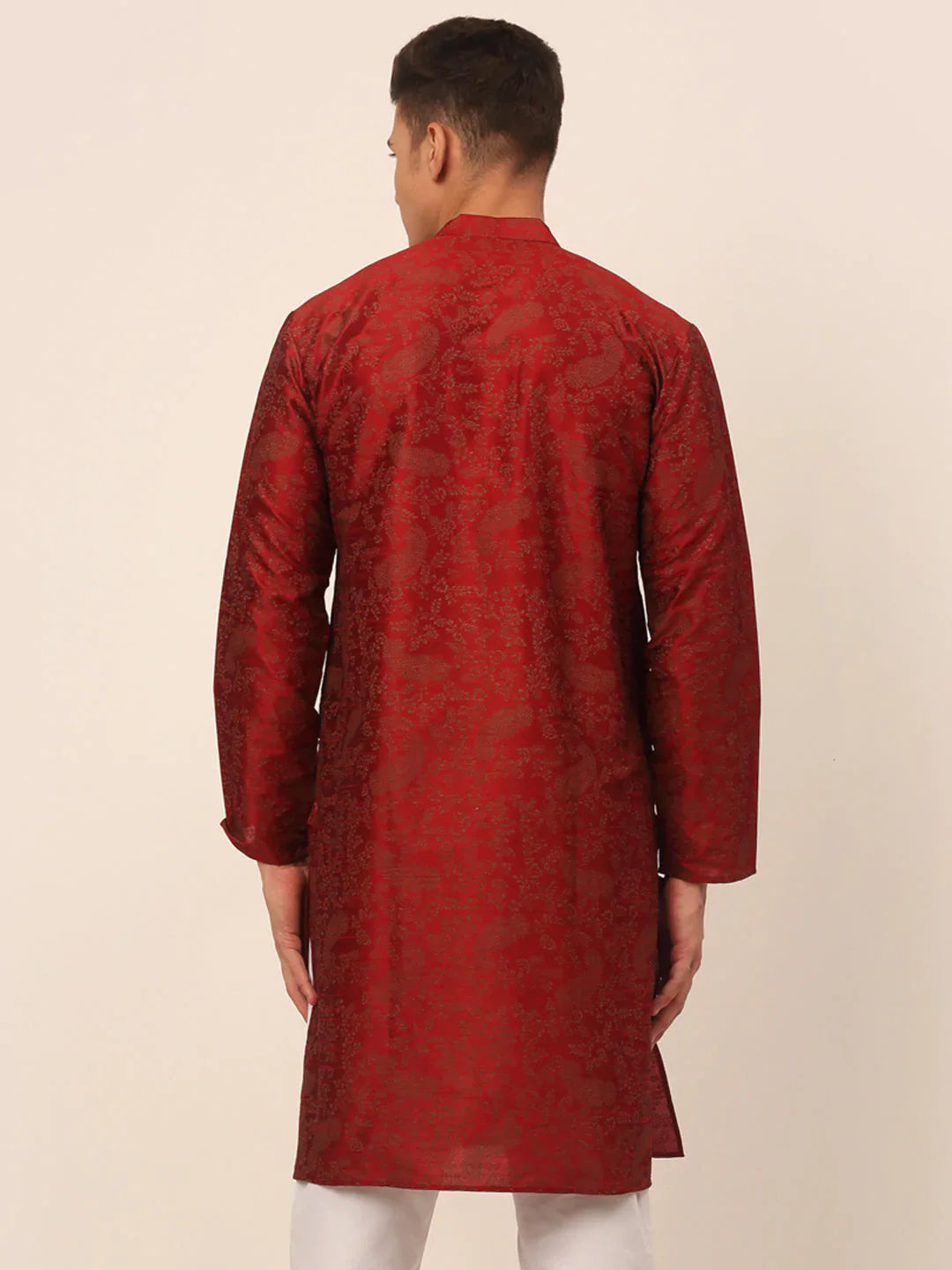 Jompers Men's Maroon Paisley Printed Kurta Only - Distacart