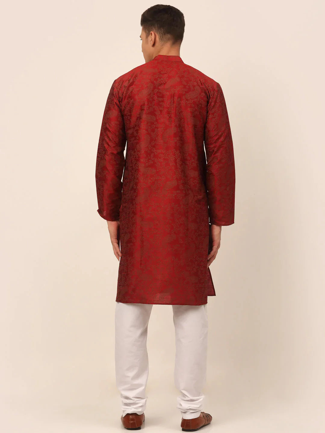 Jompers Men's Maroon Paisley Printed Kurta with Pyjama - Distacart