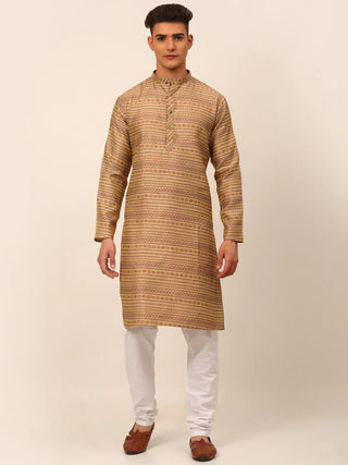 Jompers Men's Sequinned Kurta with Churidar - Brown - Distacart