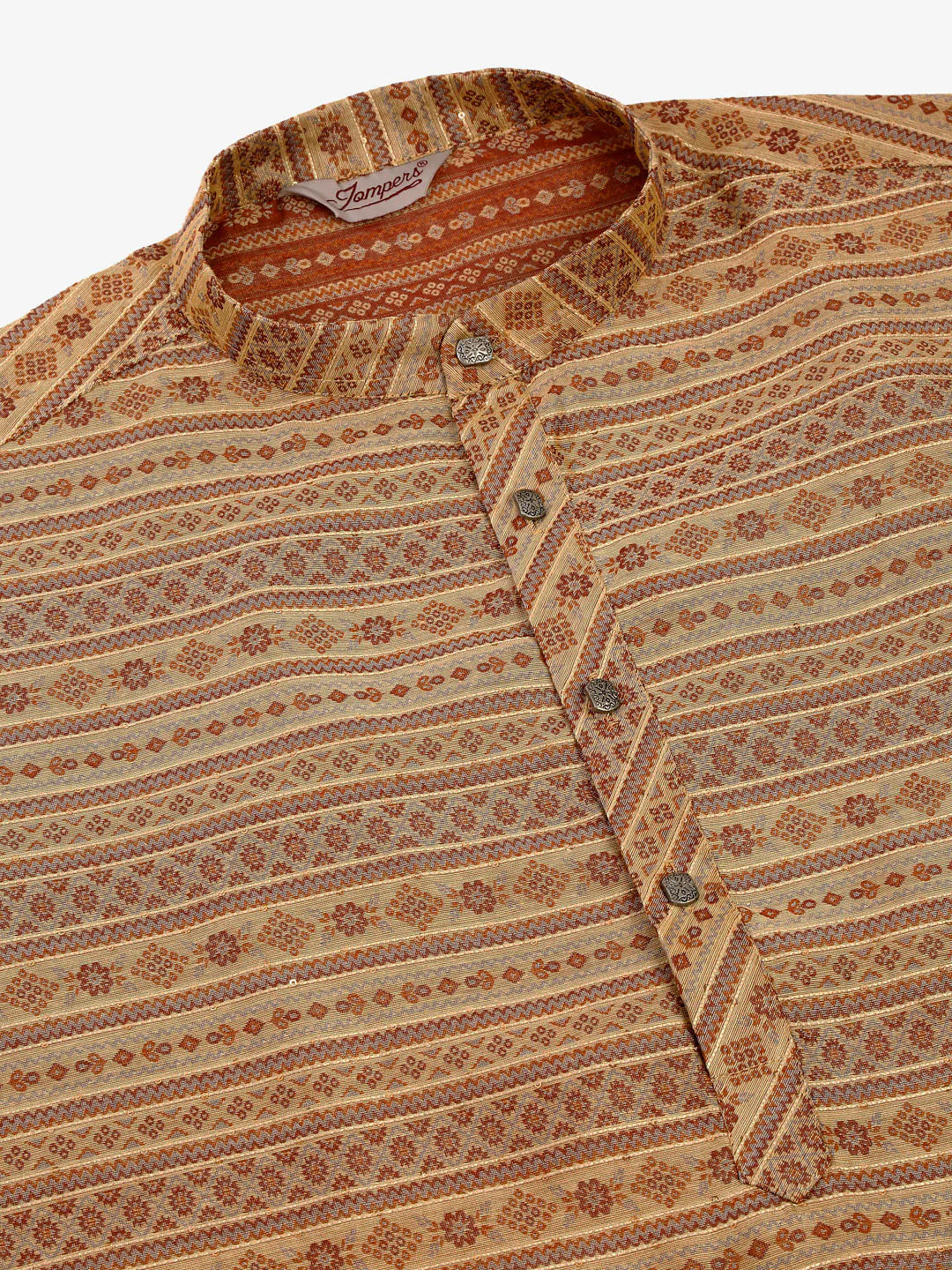 Jompers Men's Sequinned Kurta with Churidar - Brown - Distacart