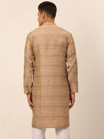 Thumbnail for Jompers Men's Printed Sequinned Kurta Only - Brown - Distacart