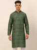 Jompers Men's Printed Sequinned Kurta Only - Green - Distacart