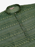 Thumbnail for Jompers Men's Printed Sequinned Kurta Only - Green - Distacart