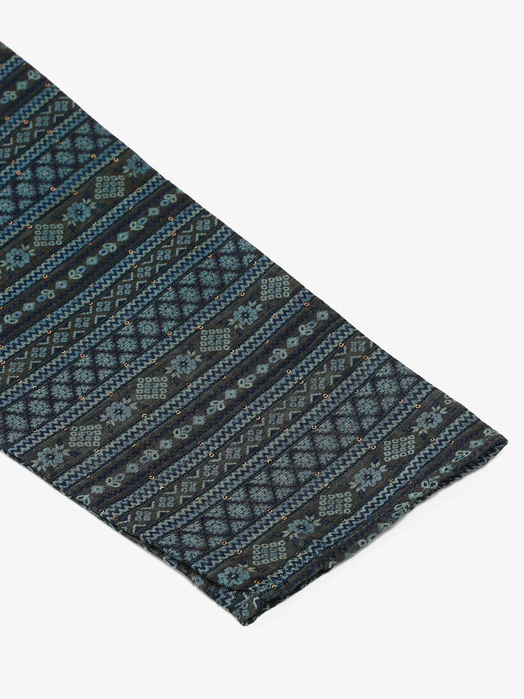 Jompers Men's Printed Sequinned Kurta Only - Teal - Distacart