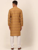 Thumbnail for Jompers Men's Printed Sequinned Kurta with Churidar - Yellow - Distacart
