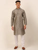 Jompers Men's Grey Floral Printed Kurta with Churidar - Distacart
