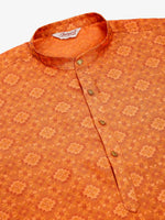 Thumbnail for Jompers Men's Peach Floral Printed Kurta with Churidar - Distacart