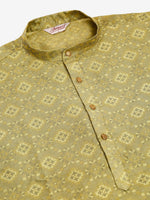 Thumbnail for Jompers Men's Pista Green Floral Printed Kurta with Churidar - Distacart