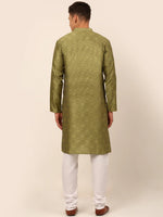 Thumbnail for Jompers Men's Pista Green Floral Printed Kurta with Churidar - Distacart