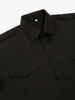 Thumbnail for Jompers Men's Black Cotton Solid Pathani Kurta with Salwar - Distacart