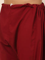 Thumbnail for Jompers Men's Maroon Cotton Solid Pathani Kurta with Salwar - Distacart