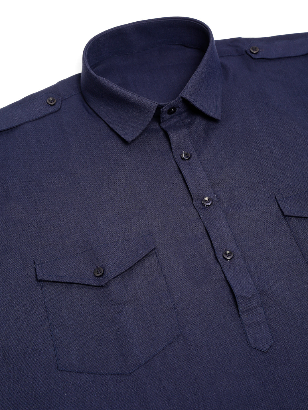 Jompers Men's Navy Cotton Solid Pathani Kurta with Salwar - Distacart